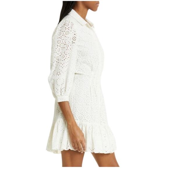 VERONICA BEARD Kylan Dress Mini Button Down Collared Cotton White Long Sleeve 12 - Picture 5 of 11